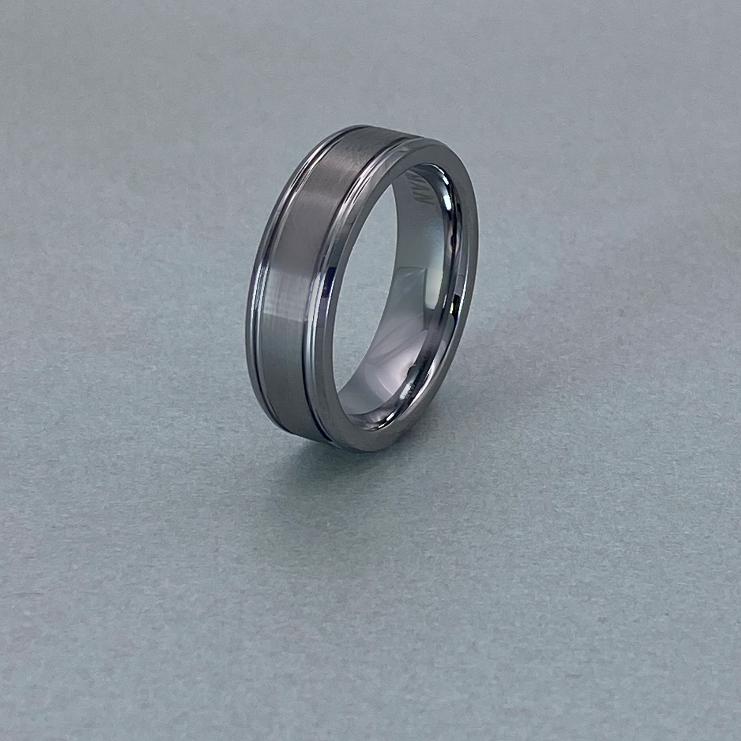 Tungsten Ring Plain with two grooves.