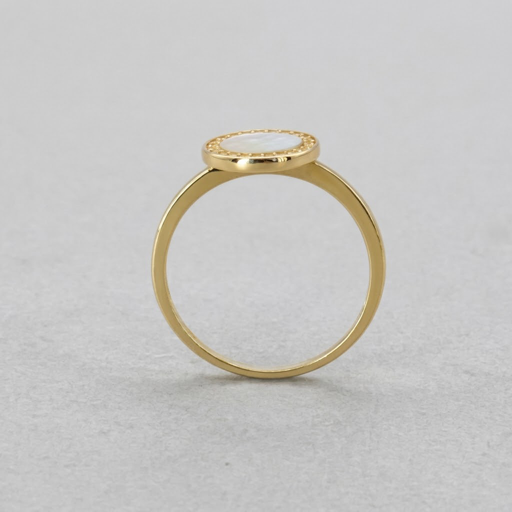 9ct Yellow Gold Cubic Zirconia Round Ring Size N