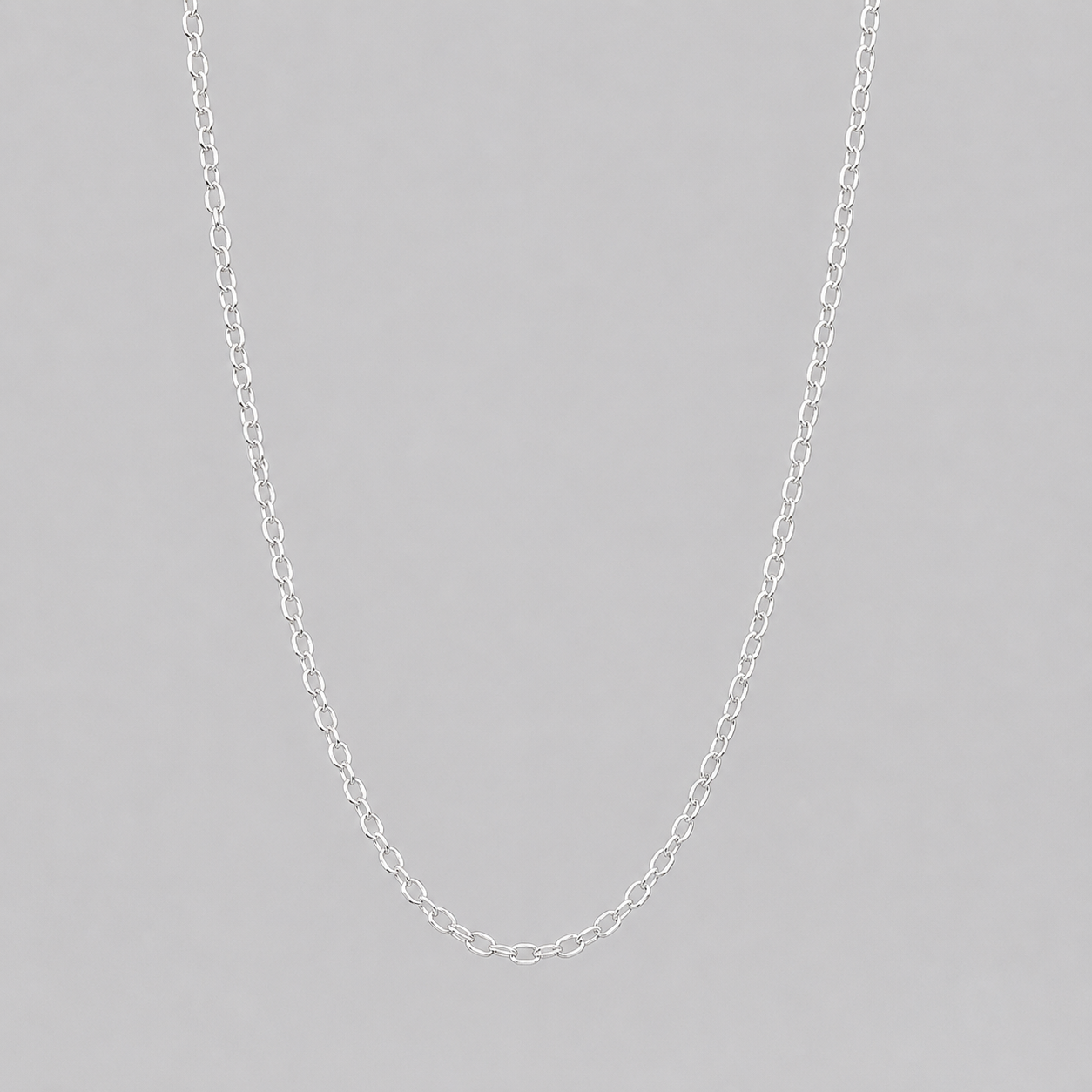 Silver Italian 50cm Anchor Rolo Lightweight Pendant Necklace