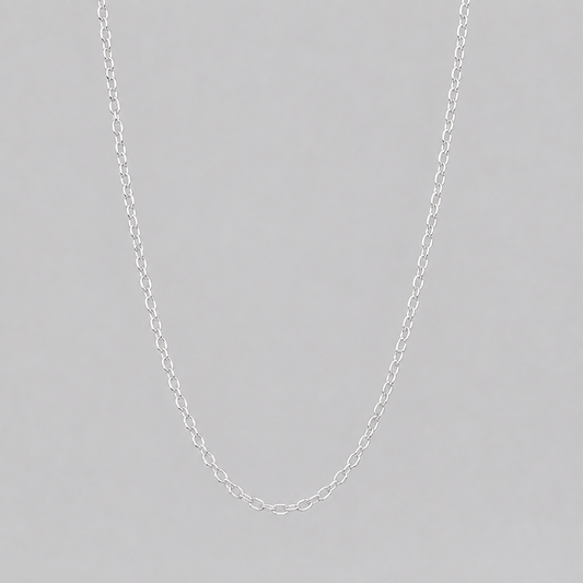 Silver Italian 50cm Anchor Rolo Lightweight Pendant Necklace