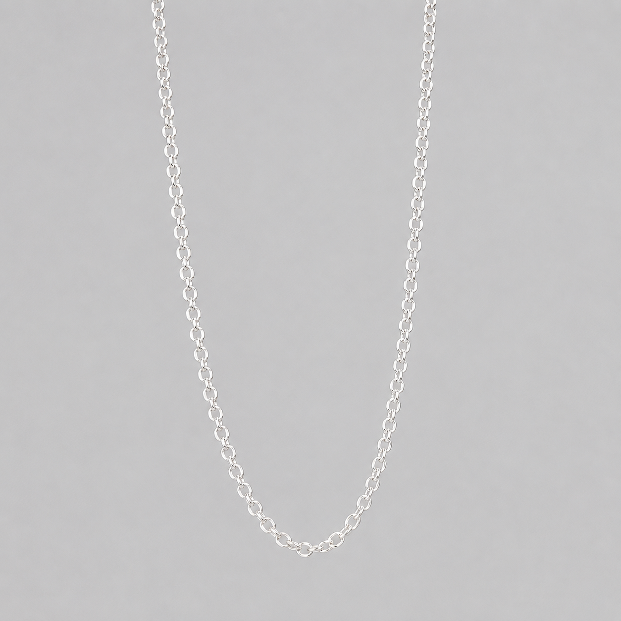 Silver Italian 50cm Anchor Rolo Lightweight Pendant Necklace