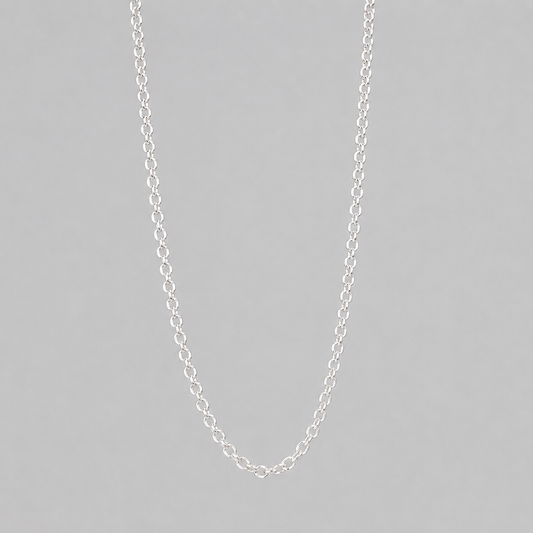 Silver Italian 50cm Anchor Rolo Lightweight Pendant Necklace