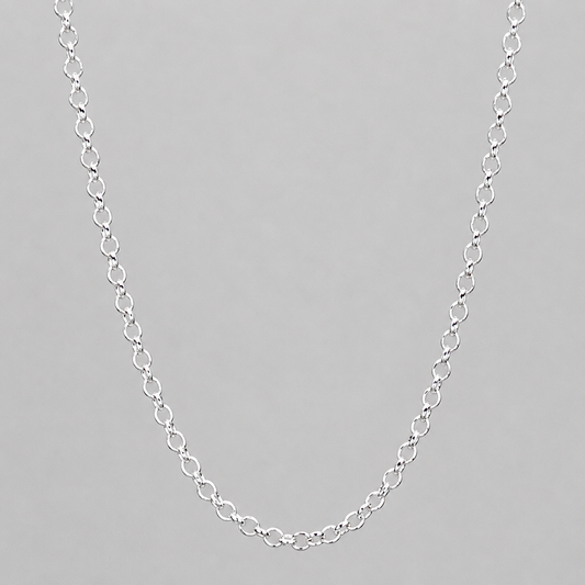 Silver Italian 50cm Anchor Rolo Belcher Necklace