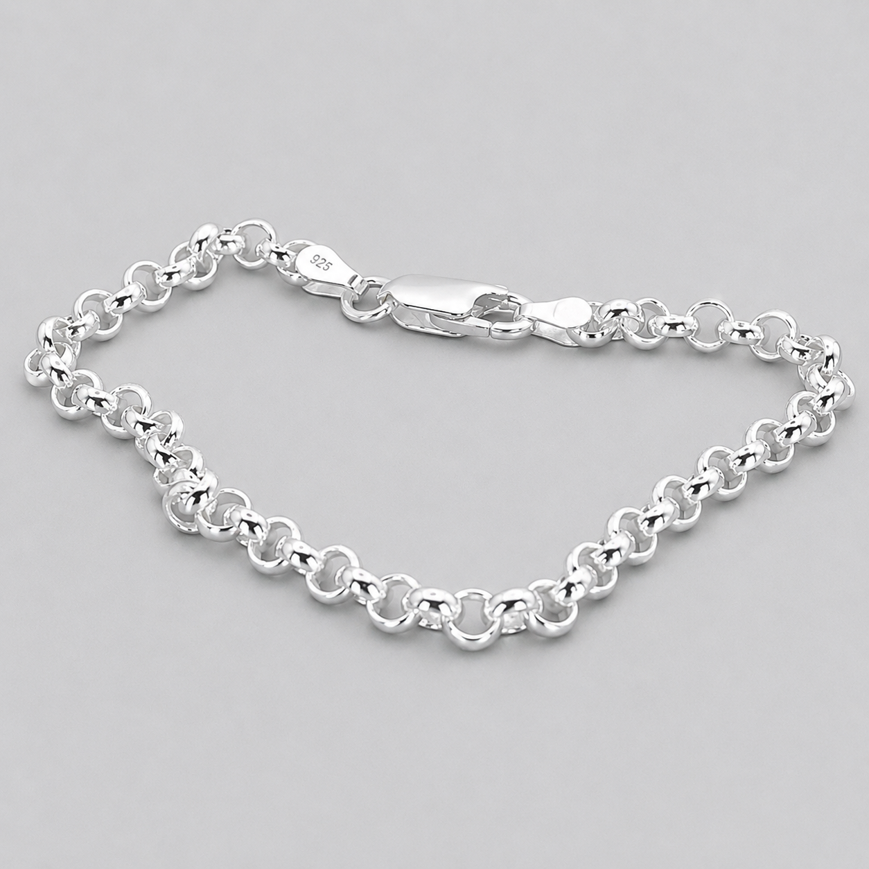 Silver Italian 19cm Anchor Rolo Belcher Bracelet