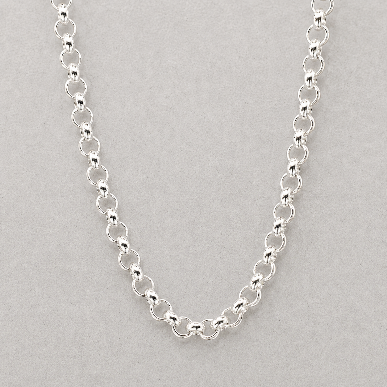 Silver Italian 50cm Anchor Rolo Belcher Necklace