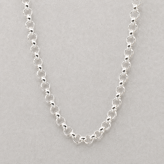 Silver Italian 50cm Anchor Rolo Belcher Necklace