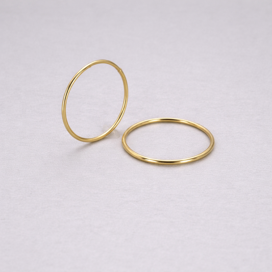 9ct Yellow Gold Hollow Italian 16mm Sleeper Hoop Earrings