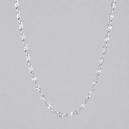 Silver Italian 45cm Fancy Oval Sun-cut Link Bracelet