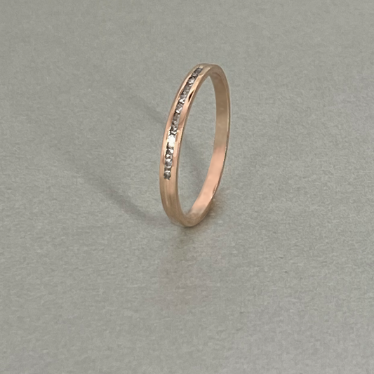 9ct Rose Gold Channel Set Diamond Eternity Band Ring