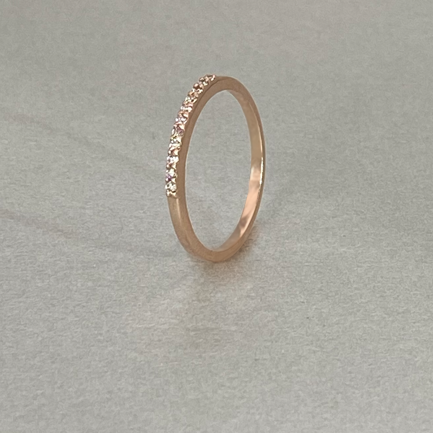 9ct Rose Gold Pave Diamond  Band