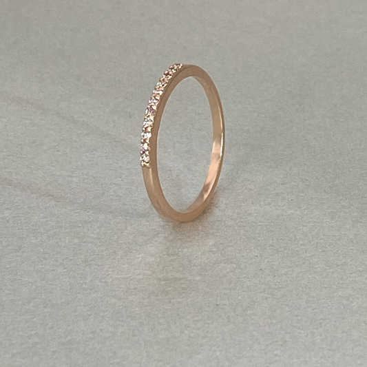 9ct Rose Gold Pave Diamond  Band