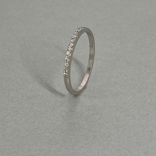 9ct White Gold Diamond Band