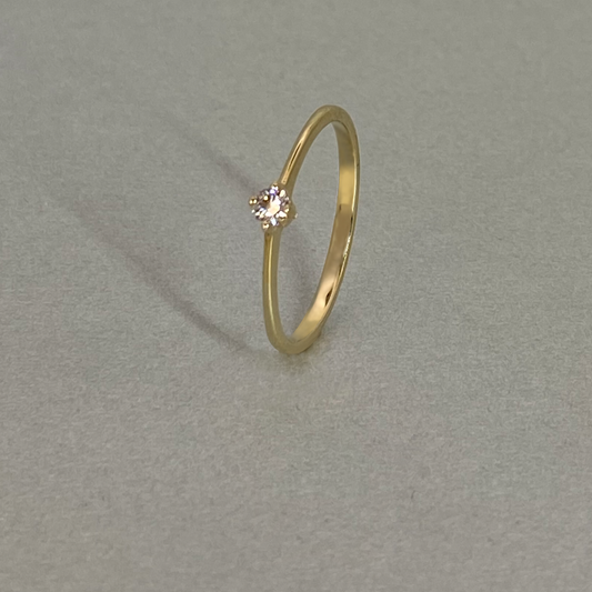 9ct Yellow Gold  Diamond Solitaire Ring