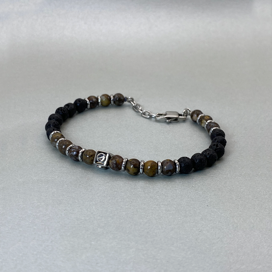 Stainless Steel Agate/Lava Bead bracelet