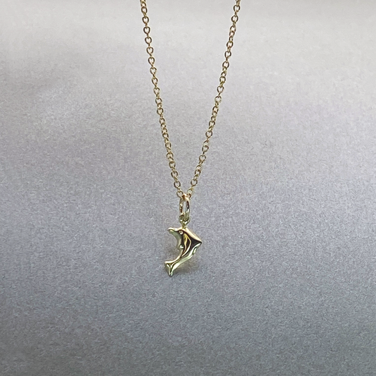 9ct Yellow Gold Small  Dolphin Pendant