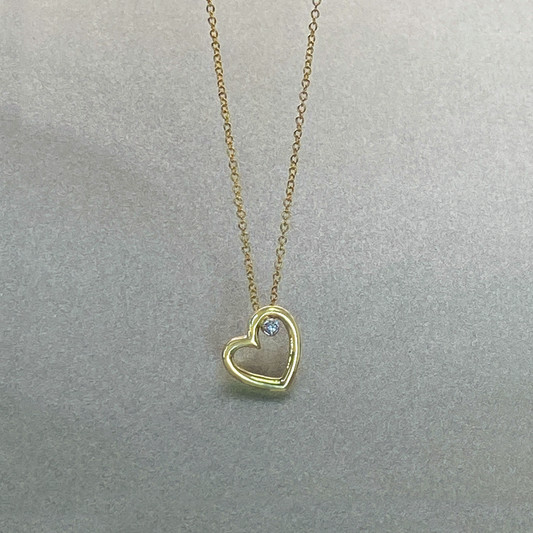 9ct Yellow Gold Heart CZ Pendant