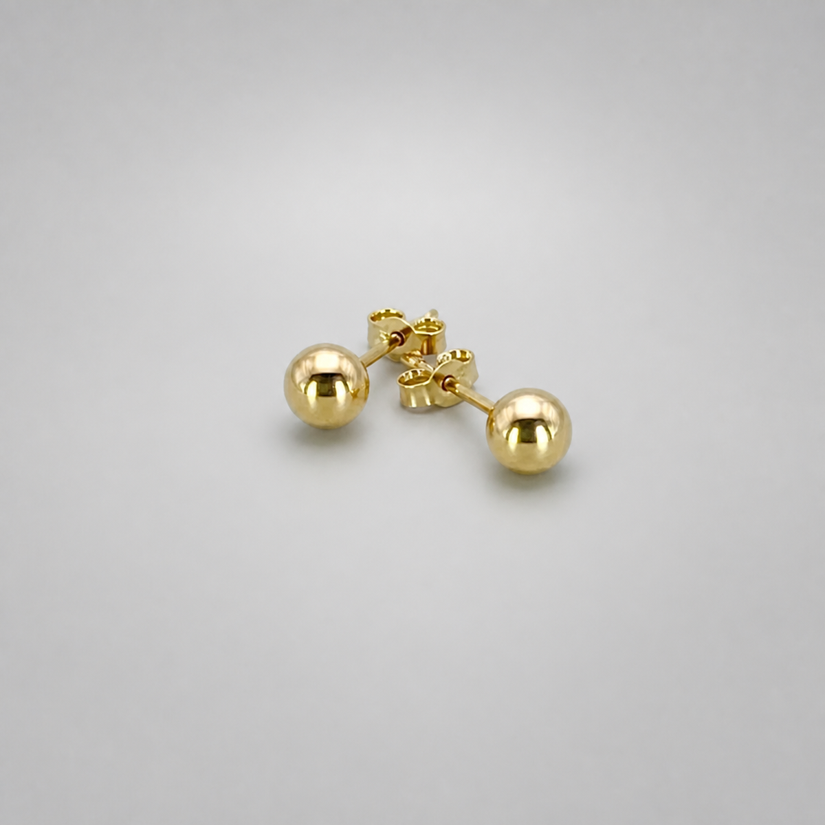 9ct Yellow Gold Hollow Italian 5mm Round Ball Stud Earrings