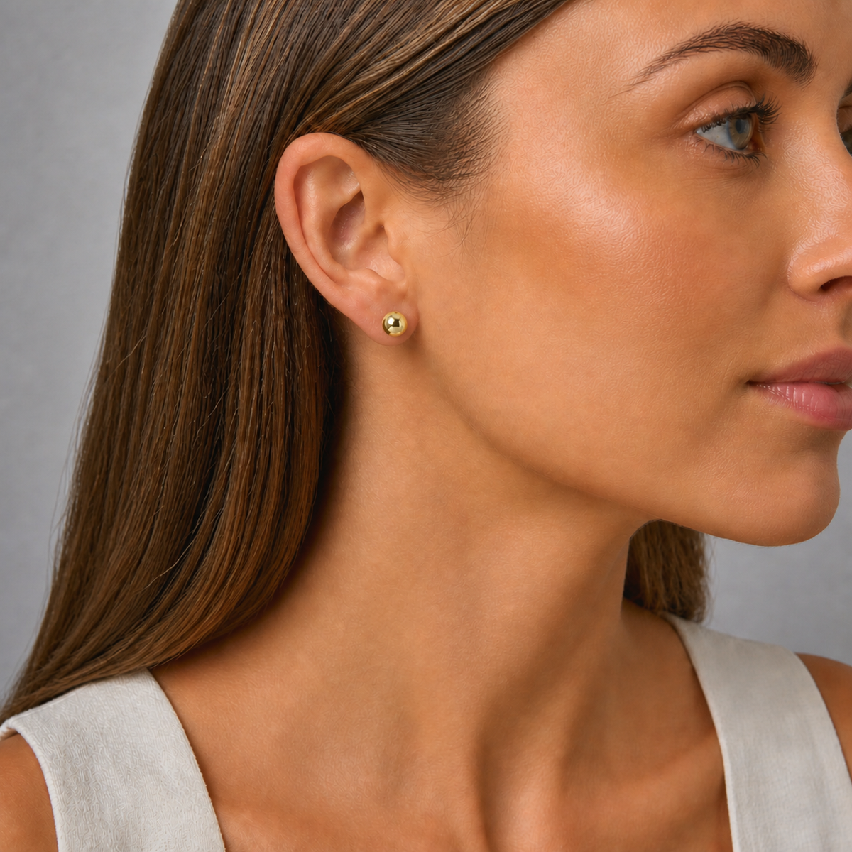 9ct Yellow Gold Hollow Italian 5mm Round Ball Stud Earrings