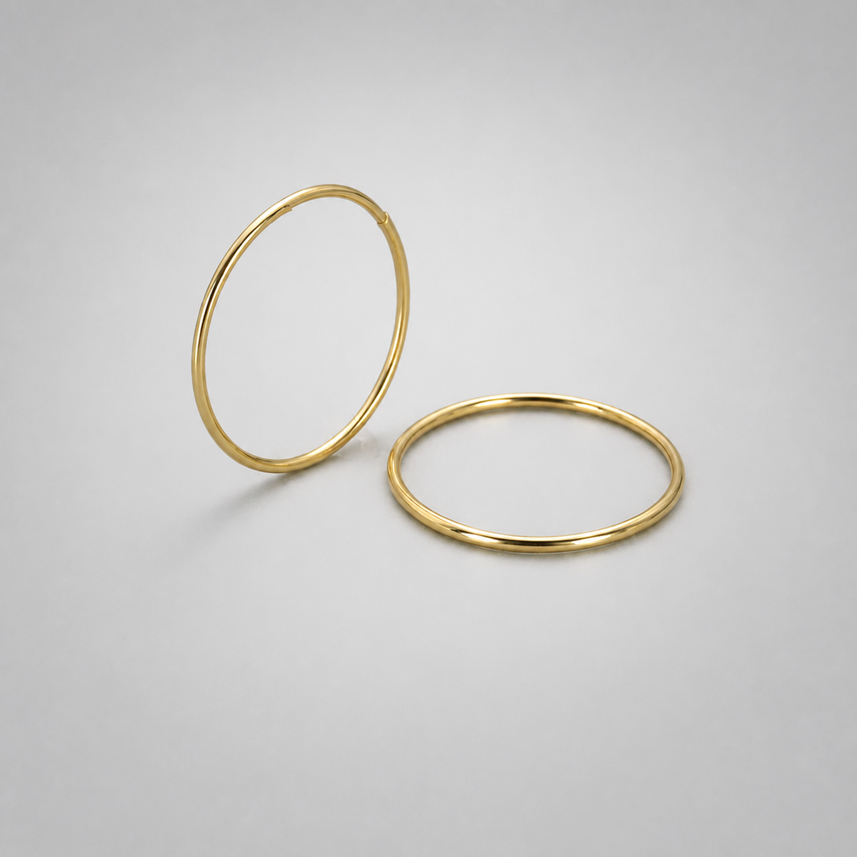 9ct Yellow Gold Hollow Italian 16mm Sleeper Hoop Earrings