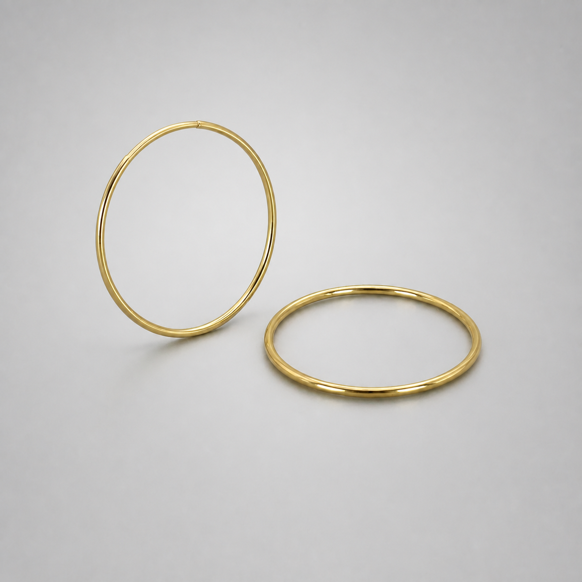 9ct Yellow Gold Hollow Italian 21mm Sleeper Hoop Earrings