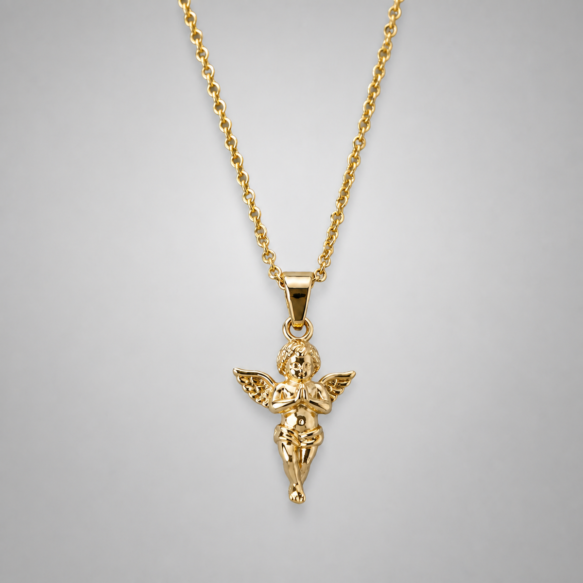 9ct Yellow Gold Italian Baby Angel Pendant