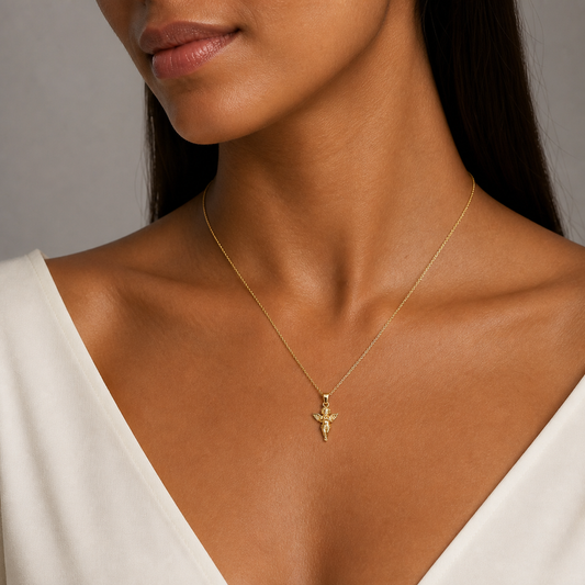 9ct Yellow Gold Italian Baby Angel Pendant