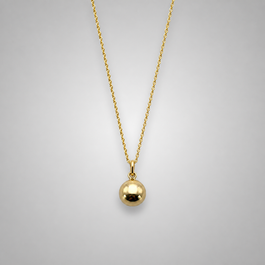 9ct Yellow Gold Round Ball Nugget Pendant