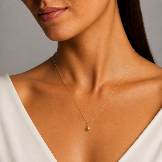 9ct Yellow Gold Round Ball Nugget Pendant