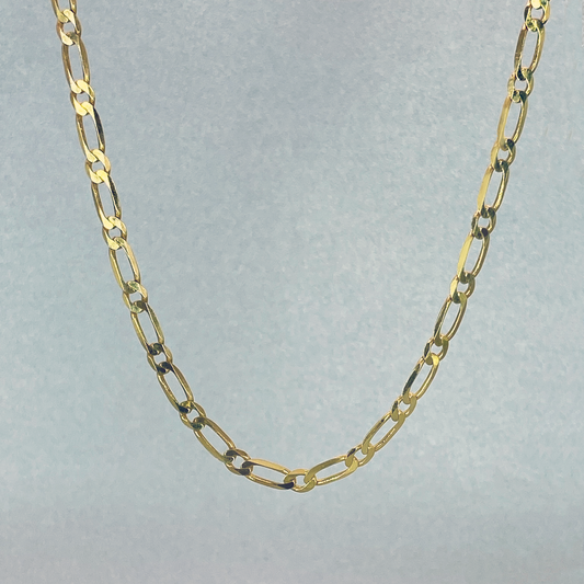 9ct Yellow Gold 55cm Figaro 1+1 Chain