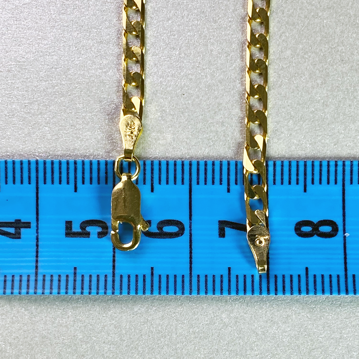 9ct Yellow Gold 60cm Square Flat Open Curb link Chain