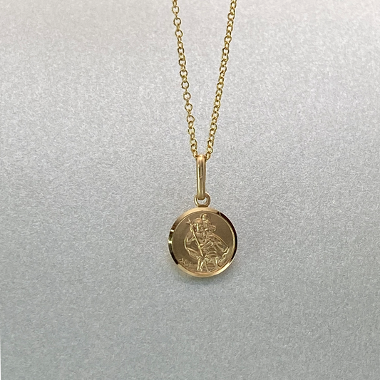 9ct Gold St. Christopher Disk Small (10mm)