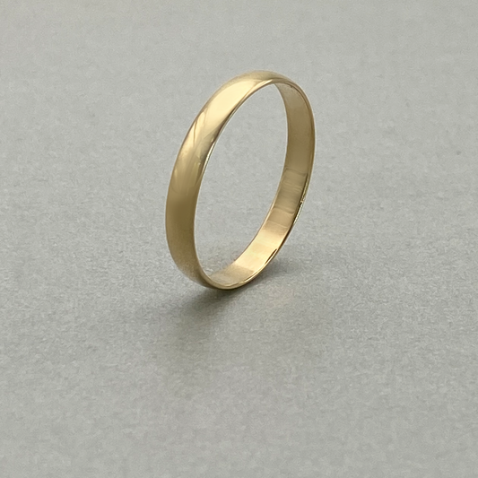 9ct Yellow Gold 3mm Comfort Fit Wedding Band Size U