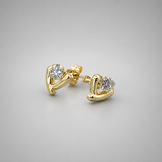 9ct Gold CZ Earring