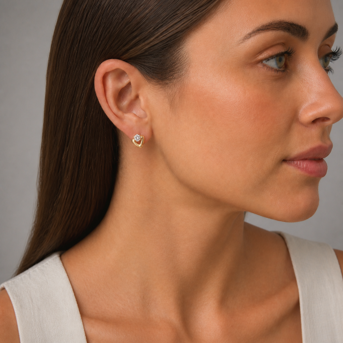 9ct Gold CZ Earring