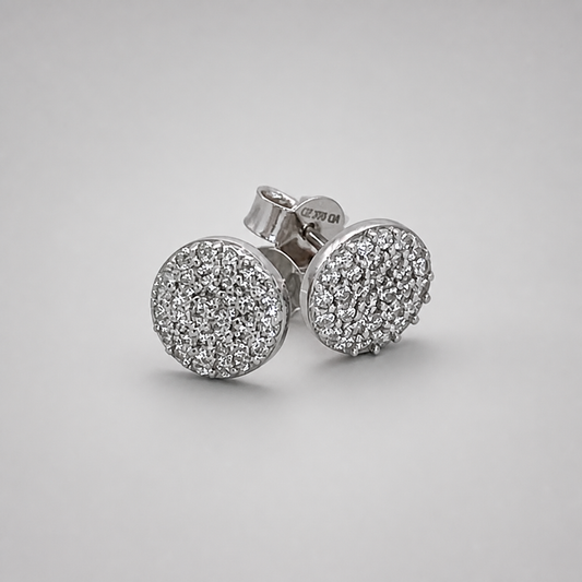 9ct White Gold CZ Stud Earring