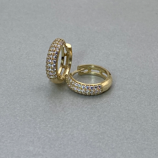 9ct Gold CZ Pave Huggie Earring