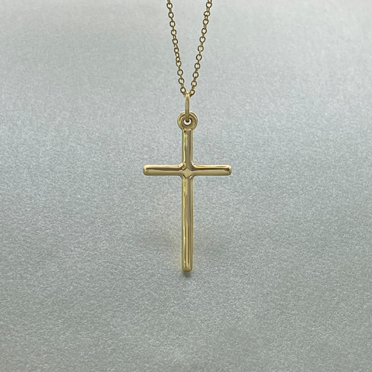 9ct Gold Cross Pendant 30mm (27.45X16.80)