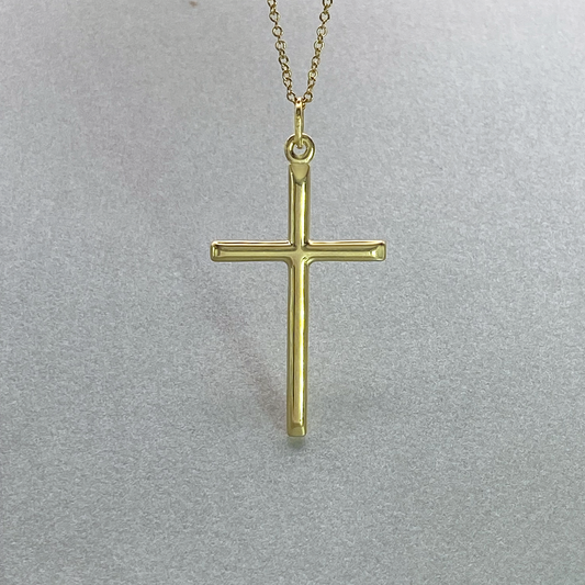 9ct Gold Cross Pendant 36mm
