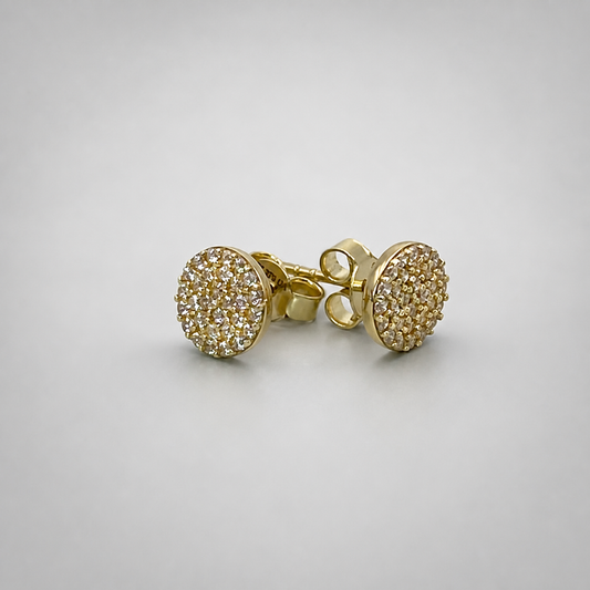 9ct Gold CZ Round Stud