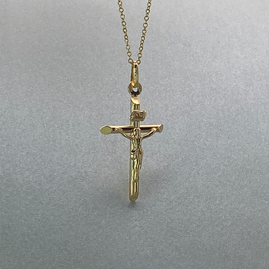 9ct Gold Crucifix Cross Pendant 29mm (26.25X17.20)