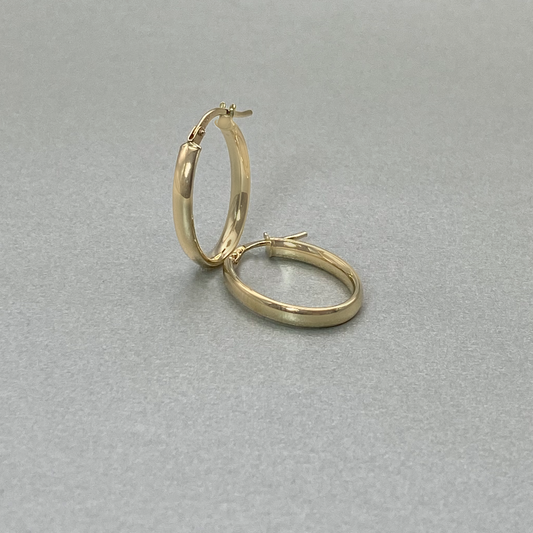 9ct Gold Oval 18x13mm Hoop