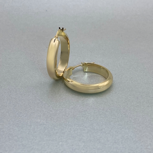 9ct Gold Half Round Tube 5x2.5mm 20mm Hoop