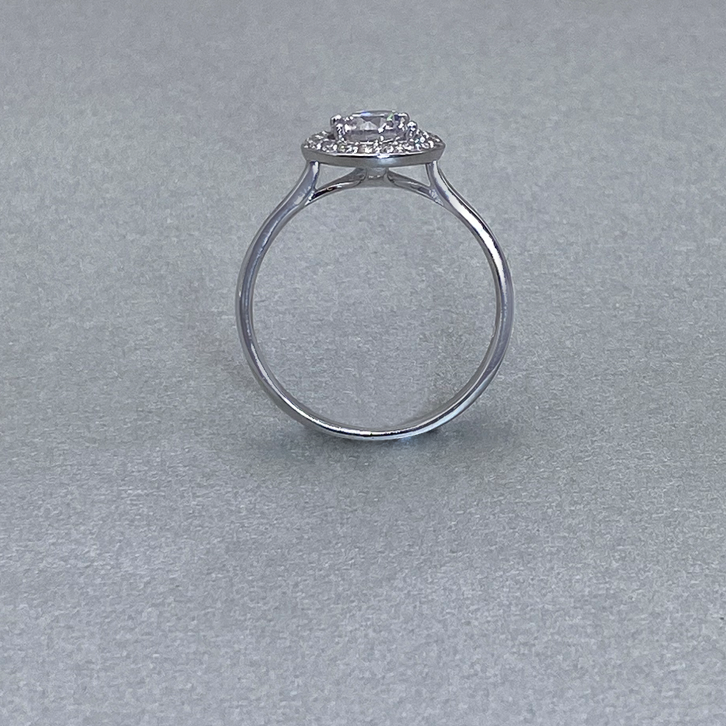 9ct White Gold Cubic Zirconia Halo Ring