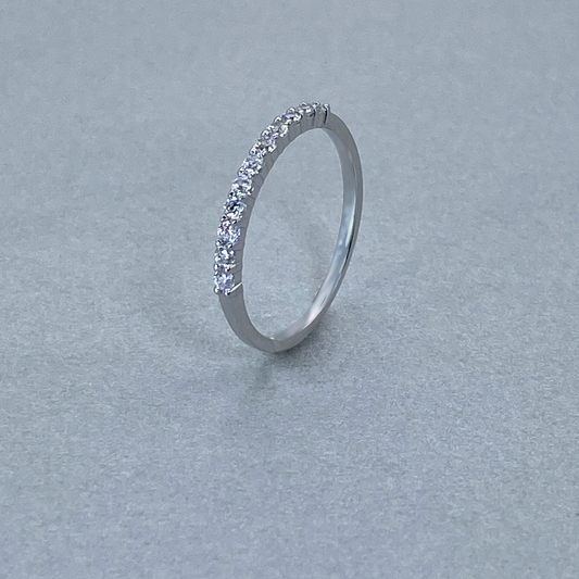 9ct White Gold  CZ Claw Eternity Ring (0.25)
