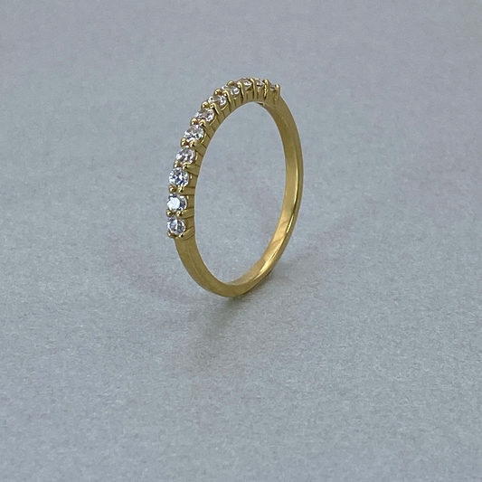 9ct Yellow Gold  CZ Claw Eternity Ring (0.33)