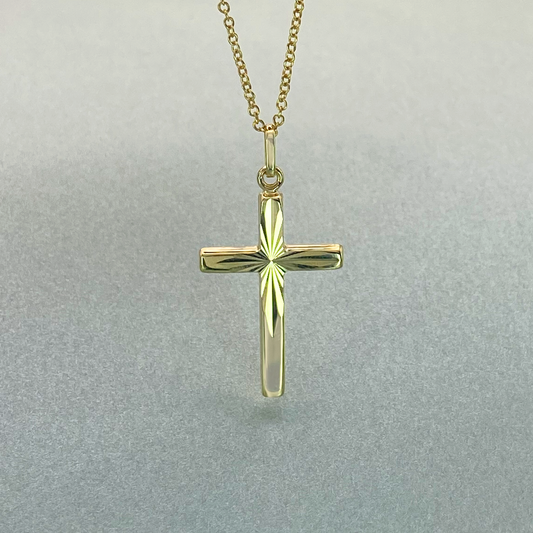 9ct Yellow Gold  Fancy Cross Pendant
