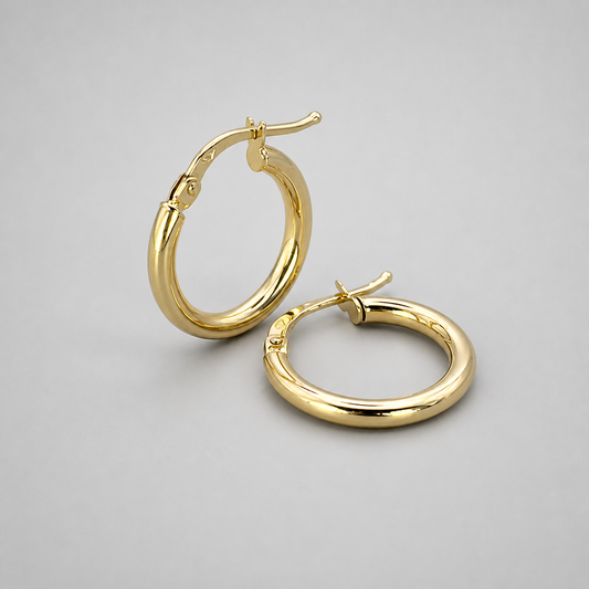 9ct Yellow Gold  Hoop 10mm Inner diameter Earrings