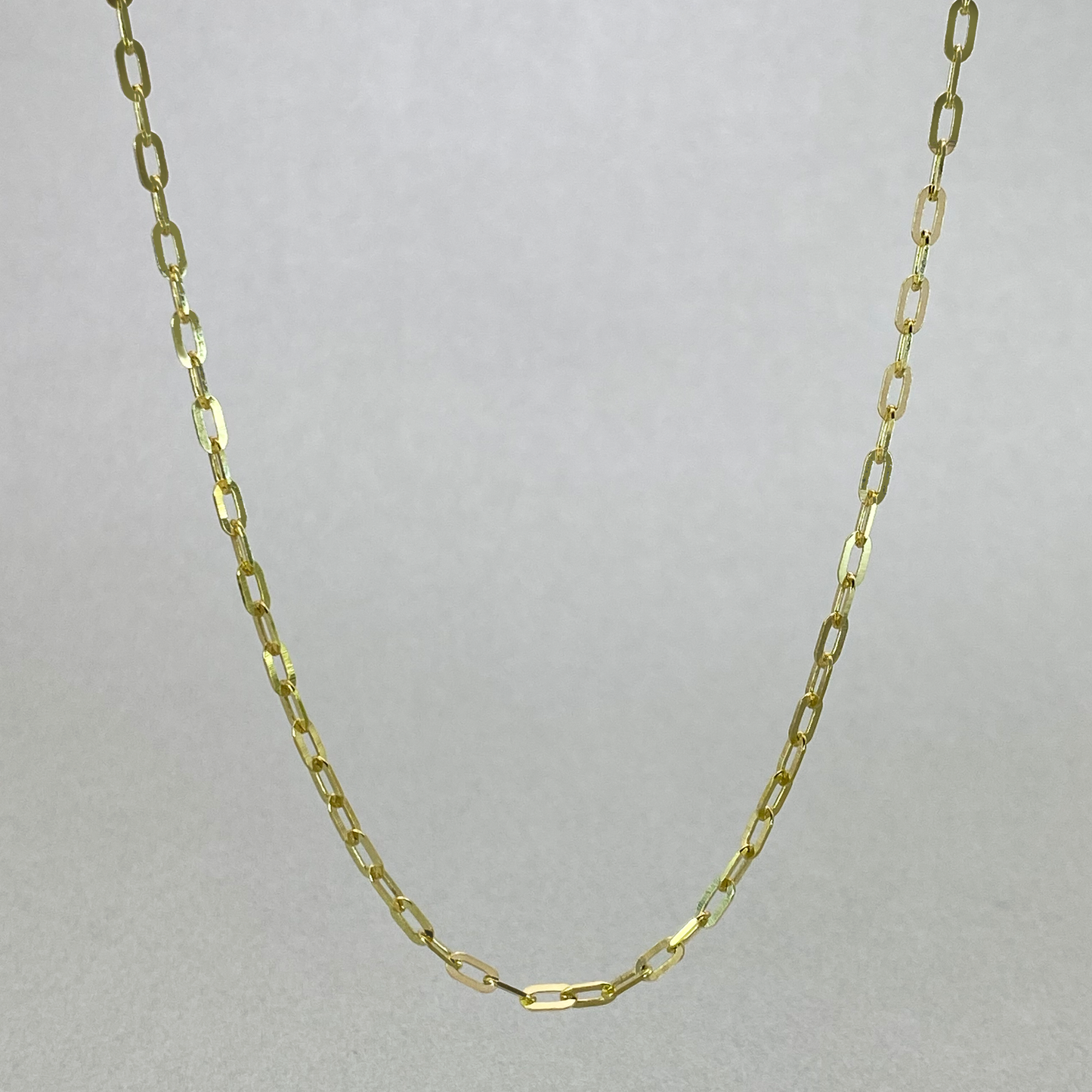 9ct Yellow Gold 55cm Paperclip Chain (Solid) (2mm wide)