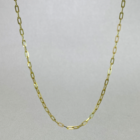 9ct Yellow Gold 55cm Paperclip Chain (Solid) (2mm wide)
