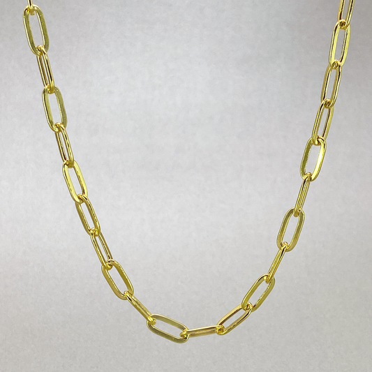 9ct Yellow Gold 50cm Paper Clip Hollow Chain